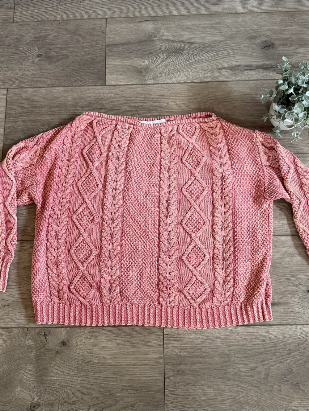 CALLAHAN Revolve Women's Pink Cable Knit Sweater - Boatneck - Size XS - Picture 2 of 9